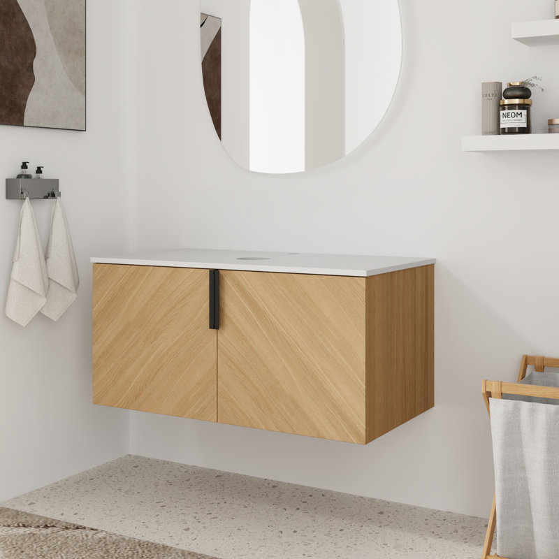 Base de meuble-lavabo simple 36 po seulement, base sans plateau beige