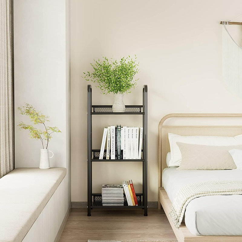 Bookshelf Storage Shelf Bookcase Freestanding Storage Stand For Living Room, Bedroom, Kitchen, Rust Resistance
