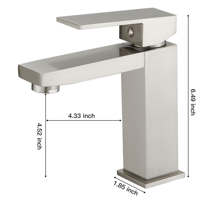 Single-Hole Single-handle Bathroom Faucet with Drain Assembly, Brushed Nickel