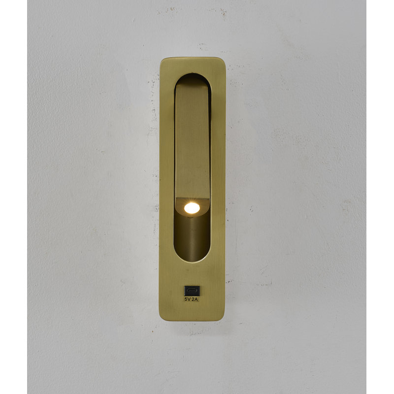 Modern 1-Light LED Brass Metal Wall Sconce 