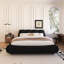 Lit de luxe très grand noir, conception ergonomique, cadre en bois massif et tête de lit avec surface imperméable, lattes de soutien-910007321-910007323