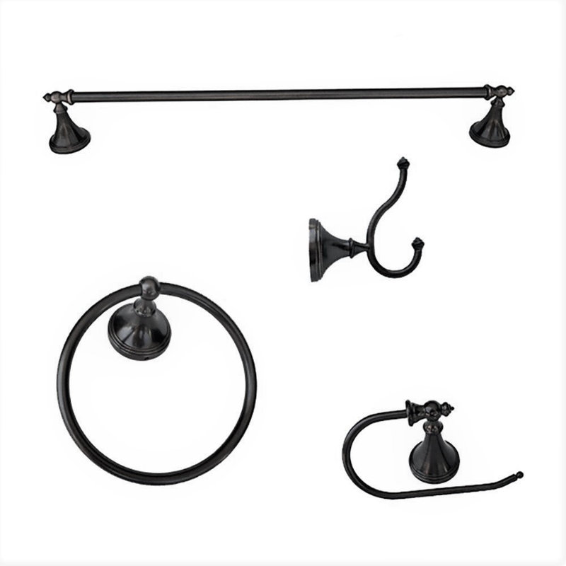 Annchester 4 - Piece Bathroom Hardware Set, Chrome