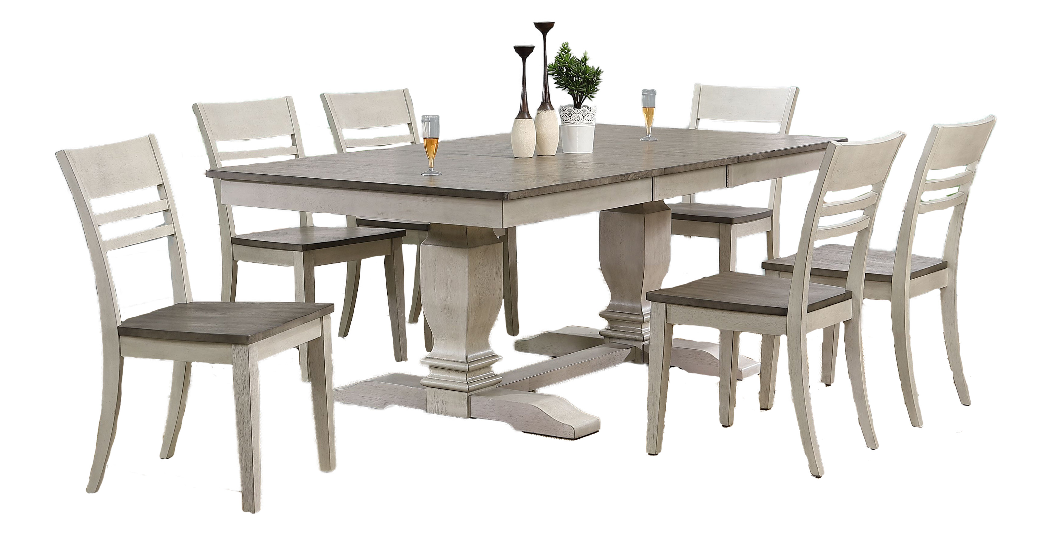 Rosalind Wheeler Conesha 7 -Piece Extendable Rectangle Double Pedestal ...