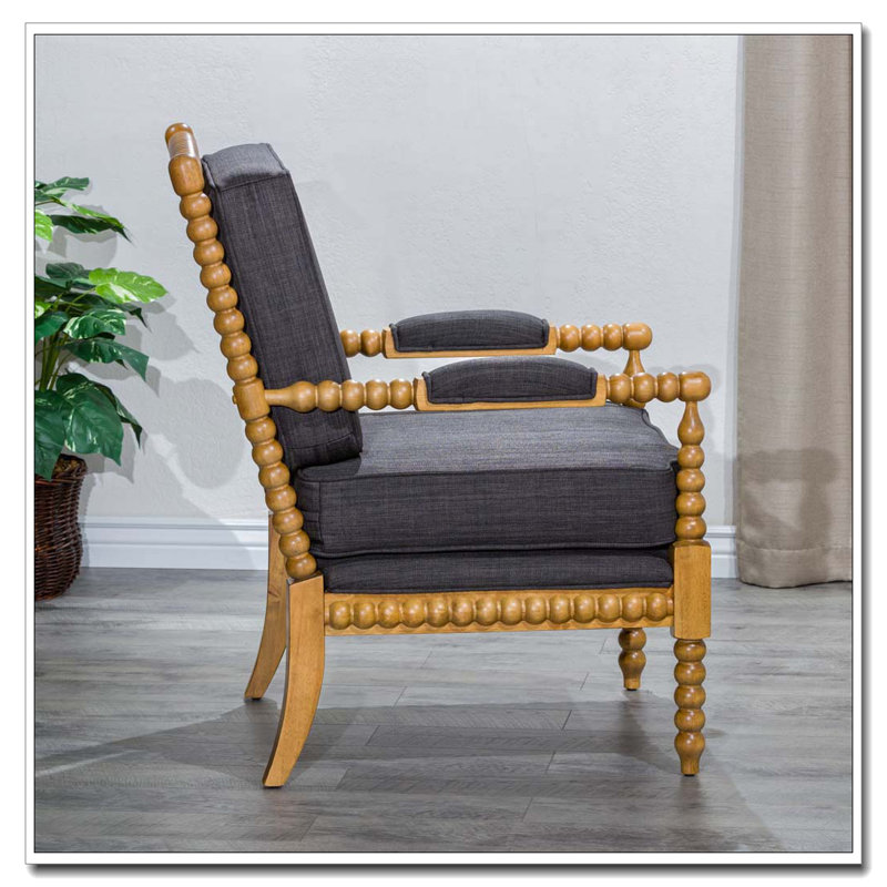 Fauteuil Spindle, chêne vieilli, gris anthracite, Gris anthracite, Chêne
