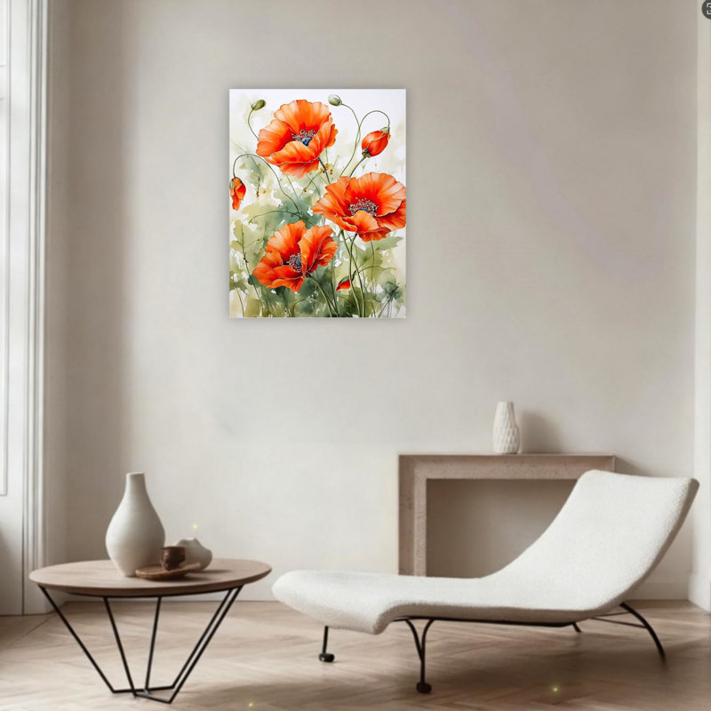 Art mural 24 po x 36 po Poppies Flower