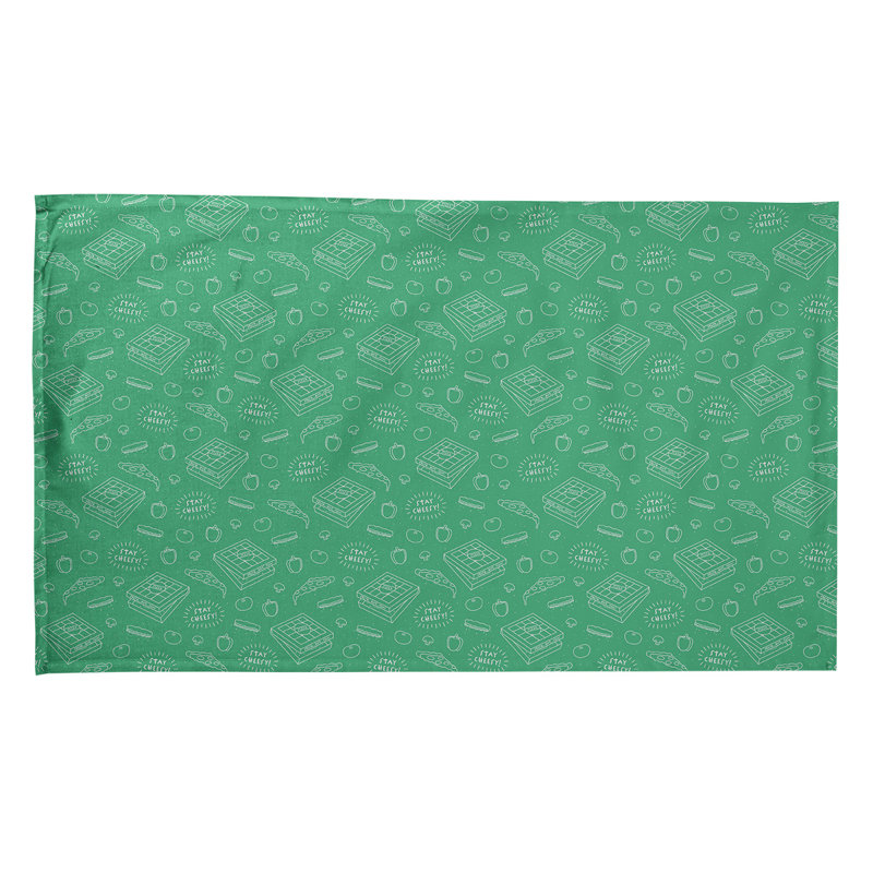 Torchon à motif de couleur pizza background, Vert foncé, Croisé en coton