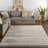 Makenna Performance Solid Shag Light Gray/Beige/Ivory Rug-479878558