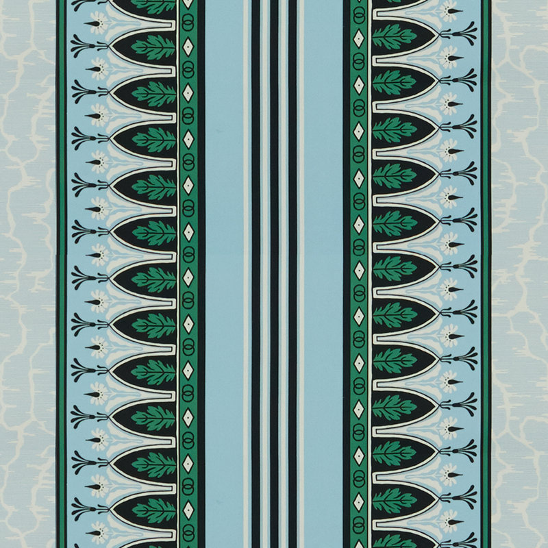 Madeleine Castaing Lola Montez 100% Cotton Fabric, Emerald/Aqua