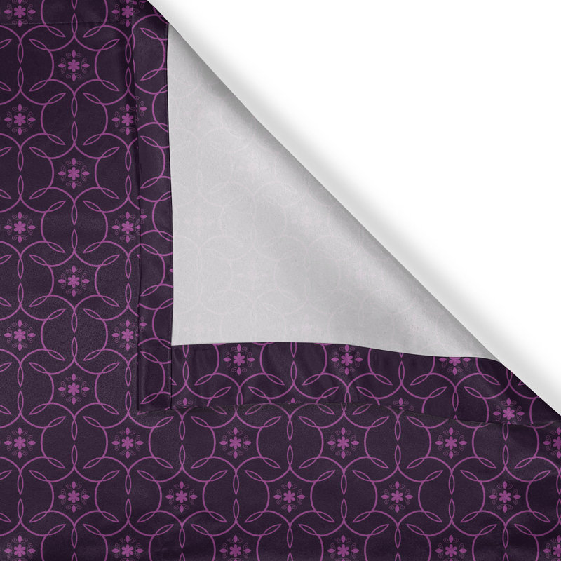 Rideau décoratif à 2 panneaux avec œillets Dakota Fields, 50 po, aubergine mauve, L 50 po x L 108 po