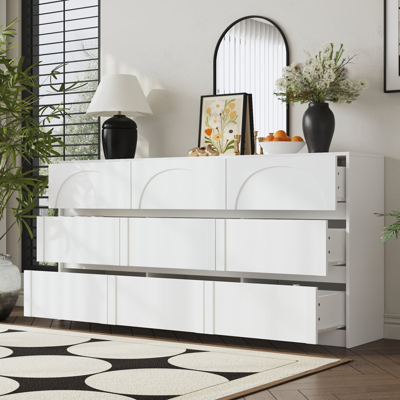 9 Drawer Dresser, White