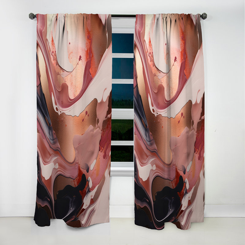 Clairmont - Abstract Marble Marble Blackout Curtain - 1 Panels, 52" W x 84" L