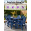 Ensemble de salle à manger d'extérieur toutes saisons 10 pièces Ensemble de salle à manger d'extérieur avec trou pour parasol et structure en aluminium Ensemble de salle à manger d'extérieur moderne pour 8 personnes pour cour arrière / porche / terrasse, 2 tables, 8 chaises, bleu foncé-123192677