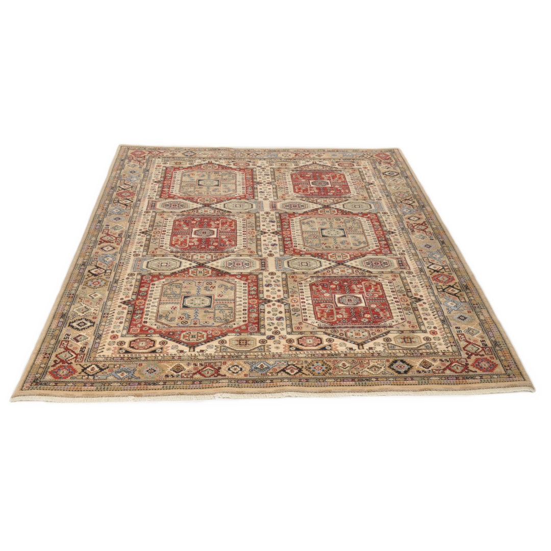 Teppich The Saharna aus Wolle in Braun/Beige/Rot