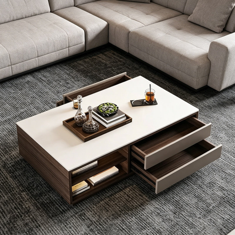 Letcher, White/Nut-Brown, 15.74" H x 51.18" W x 23.62" D
