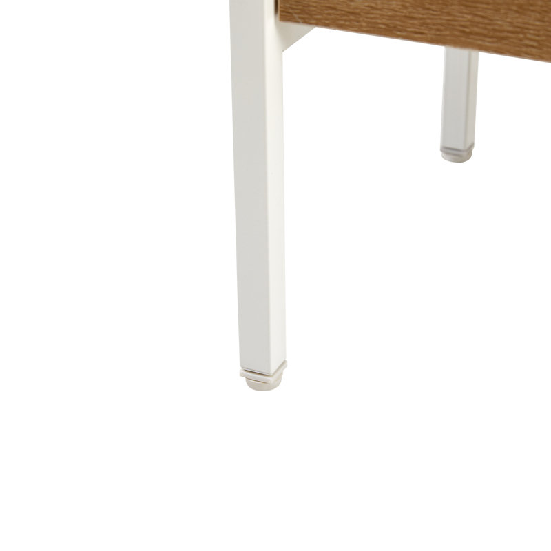 Table de chevet 1 tiroir Giovani, Blanc / brun