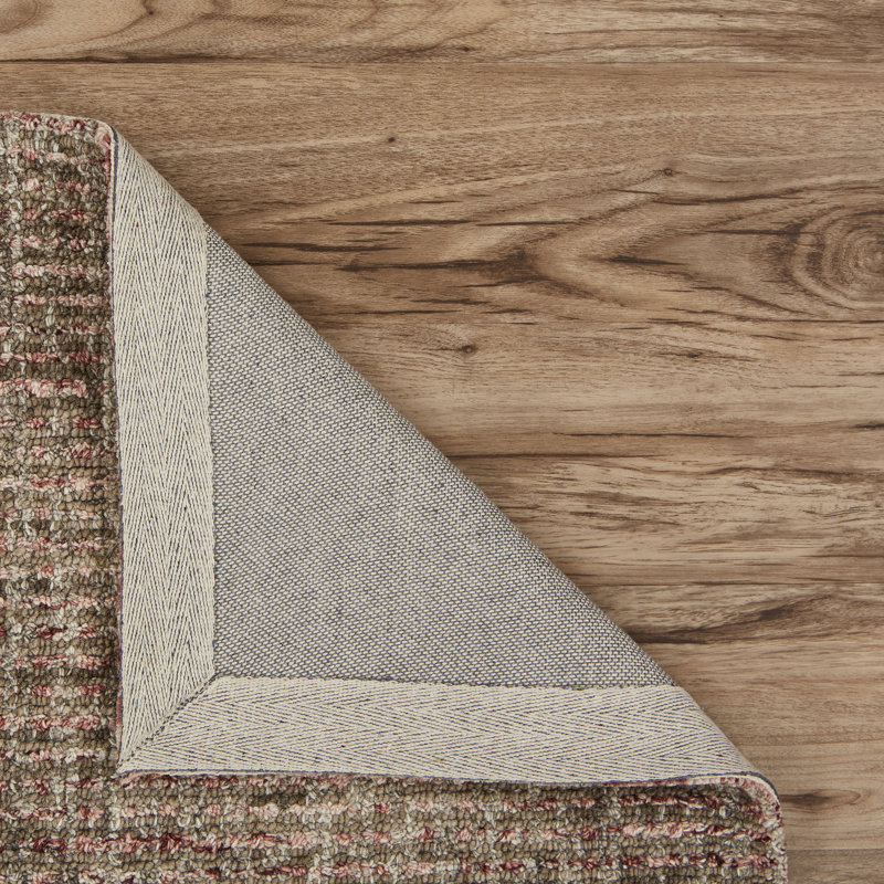 Abstract Contemporary Grid Handmade Wool Blend Area Rug, Rectangle 7'9" x 9'9", Brown/Red