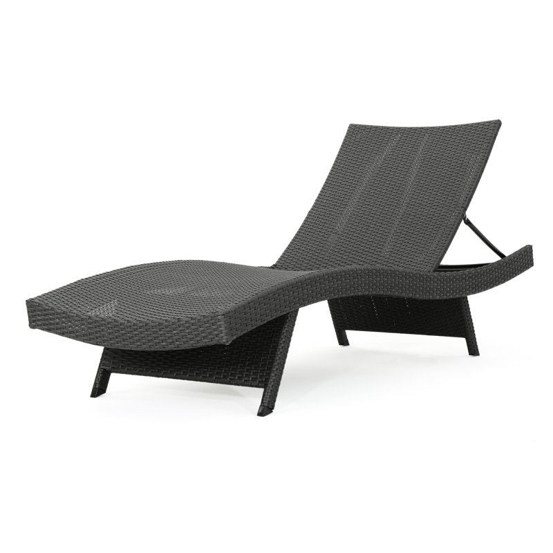 Chaise longue Pe - gris, 15,21 po Hauteur, ergonomique, imperméable, sans assemblage,