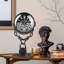 Horloge de table analogique en acier inoxydable noir