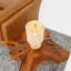 Lampe de table Levio, base en bois de chêne naturel avec abat-jour en lin, matériau de tissage en rotin de papier 110-120 V