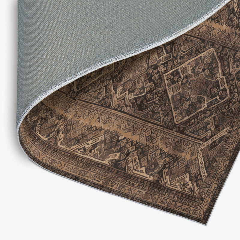 ArtDeco Brown Indoor and Outdoor Area Rug, Rectangle 4' x 6'