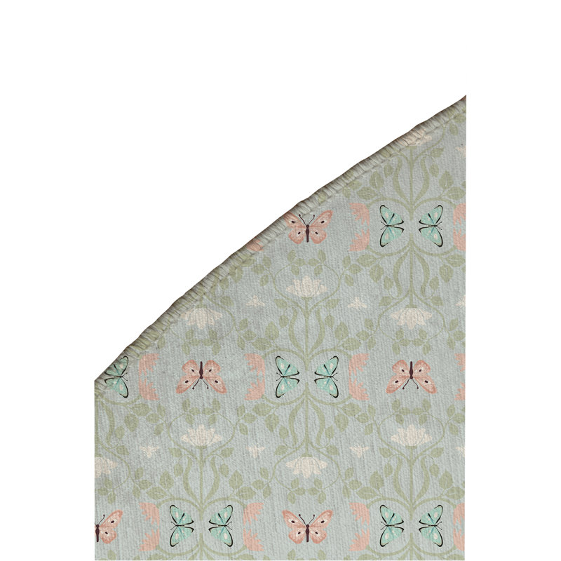 Tapis de jeu Bees & Butterflies, Bleu clair / vert / rose