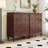 40.4"Mid-century 5-Drawer Tall Chest, Metallic Handles with Anti-Tilt Design-1343588948