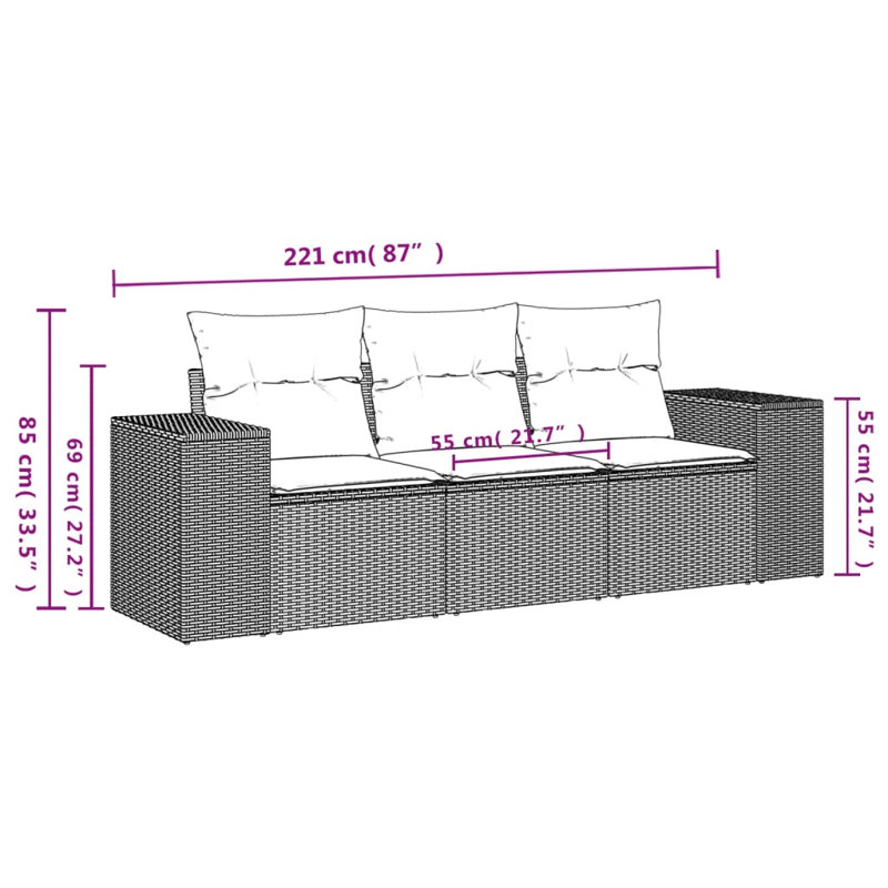 Vidaxl Garden Sofa Set , Cream White, Beige