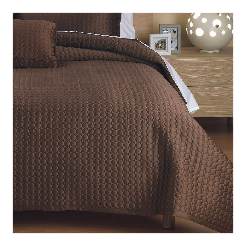 Classic Contemporary Sateen Quilt, King Quilt, Coffee Circle