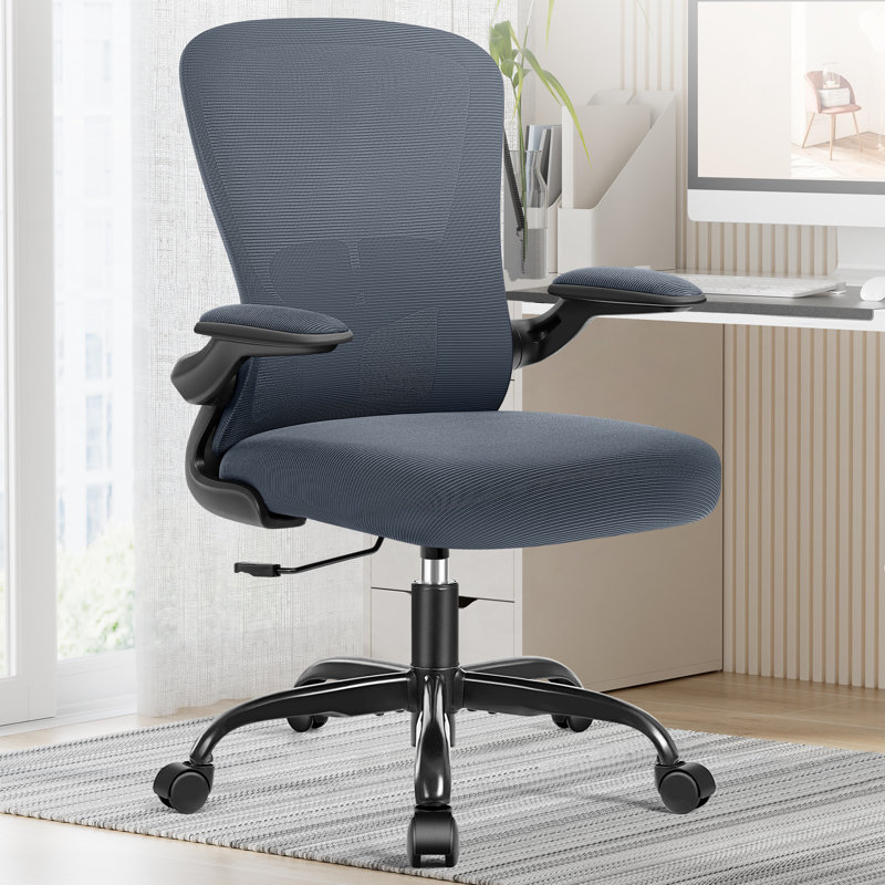 Mesh Task Chair with Adjustable Arms and Lumbar Support , Gray/Black