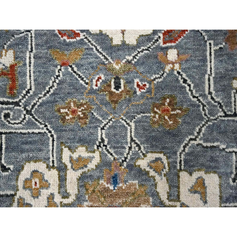 2'x3' Jubilee Grey Hand Knotted Heris Design Wool Oriental Mat Rug 9ADD3E3029F64C0FB7DEB5EDE039F4E9