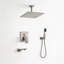 Ensemble de douche à fixation au plafond en nickel brossé 16 pouces avec pomme de douche à main