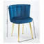 Ensemble de 2 chaises de salle à manger modernes en velours de conception ergonomique avec pieds en fer doré et dossier confortable-264507577
