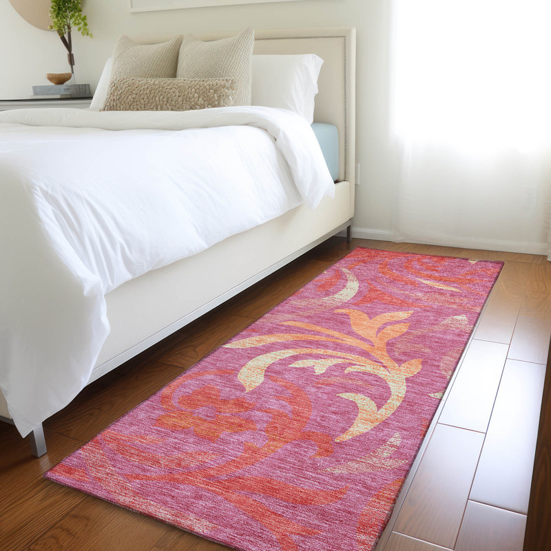 Washable Floral Indoor / Outdoor Rug, Runner 2'3" x 7'6"