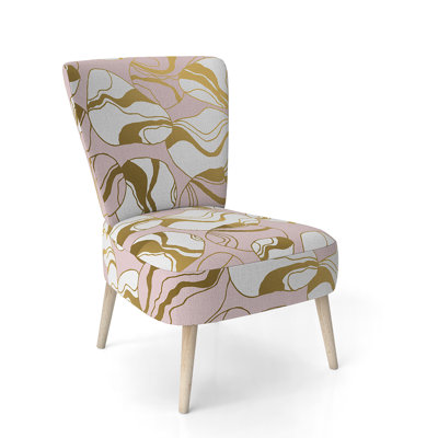 Chaise d'appoint rembourrée à motif floral - Chaise d'appoint moderne à motif floral