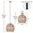 15.5" Ames Metal and Woven Hemp Rope Hanging Pendant, Brown