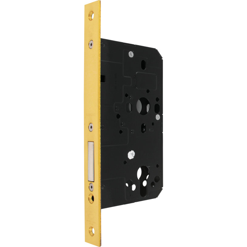 Latch Lock and Bolt, Polished Brass, 16.5cm H x 1.6cm W x 8.8cm D