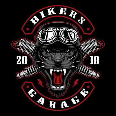 Bikers Garage Symbol - Wrapped Canvas Print