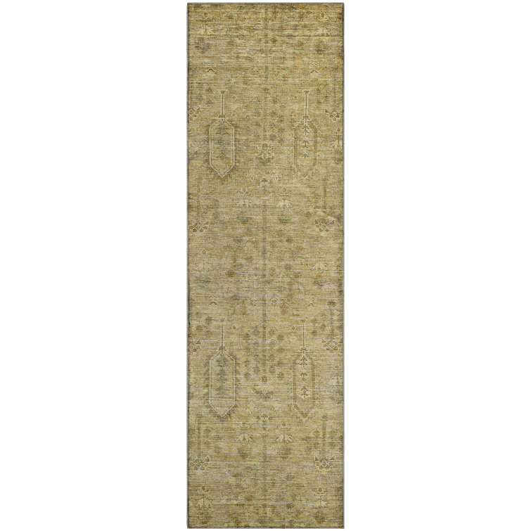 Premium Machine Washable Prisco Gold Rug