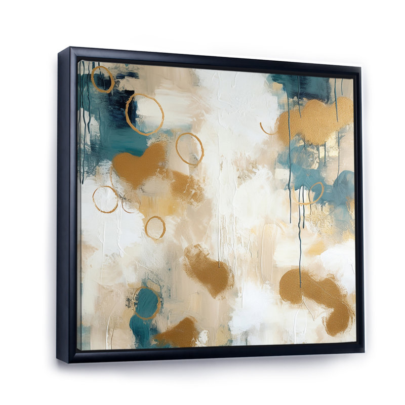 Gilded Daydreames X - reproduction sur toile, H 36 po x l 36 po x P 1,5 po, Cadre flottant noir