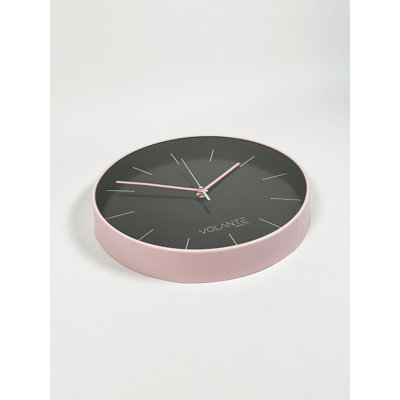 Elegant Decorative Wall Clock, Pink, 11.8 x 11.8 x 1.8 inches | 100% Plastic with Real Glass Cover | Stylish Timepiece for Home Décor, Unique Gift Idea for Any Occasion, Perfect for Living Room & Bedroom