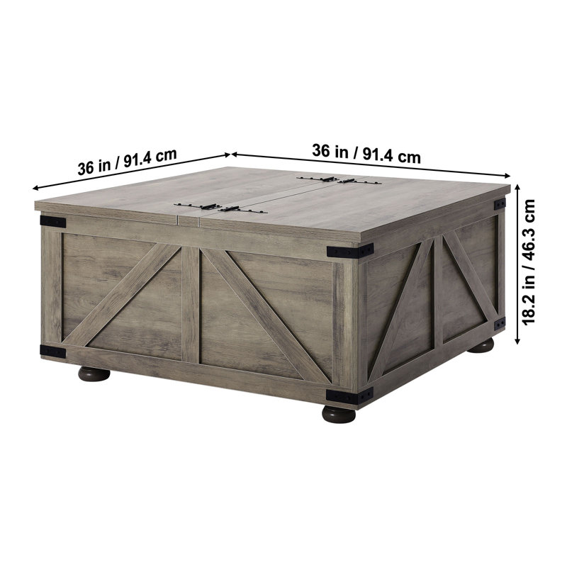 Lift Top Block Coffee Table with Storage