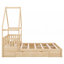 Grand lit plateforme en bois avec garde-corps et 2 tiroirs-1461934661