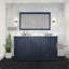 Ensemble de meuble-lavabo double 60 po X P 22 po D, plateau en quartz blanc et Miroir