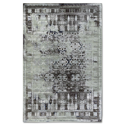Kollektion 1809 No Pattern And No Solid Colour Machine Woven Light Green Area Rug