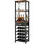 Meuble-bar à vin à 4 niveaux, rangement pour spiritueux autoportant avec porte-verres, tiroir, plateau et casier à bouteilles.