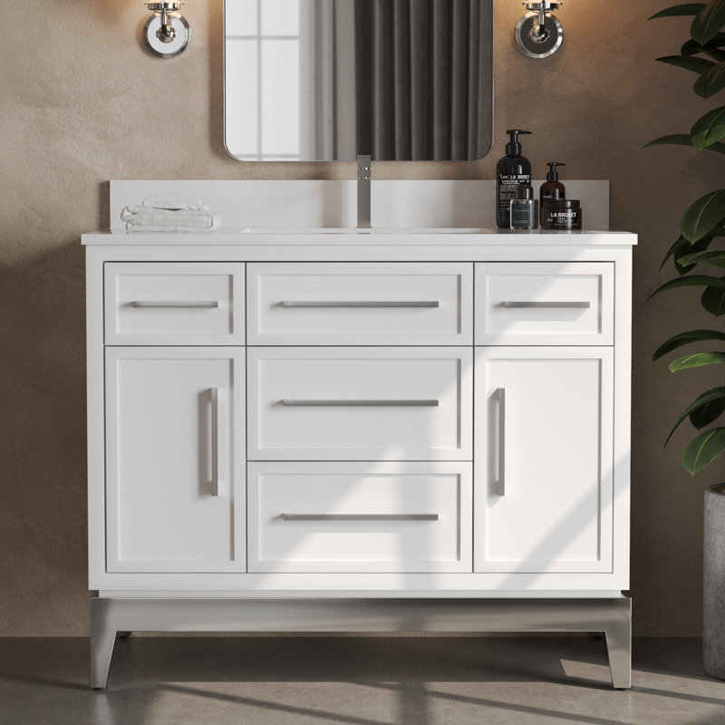 Meuble-lavabo simple 42 po Barrington, Blanc