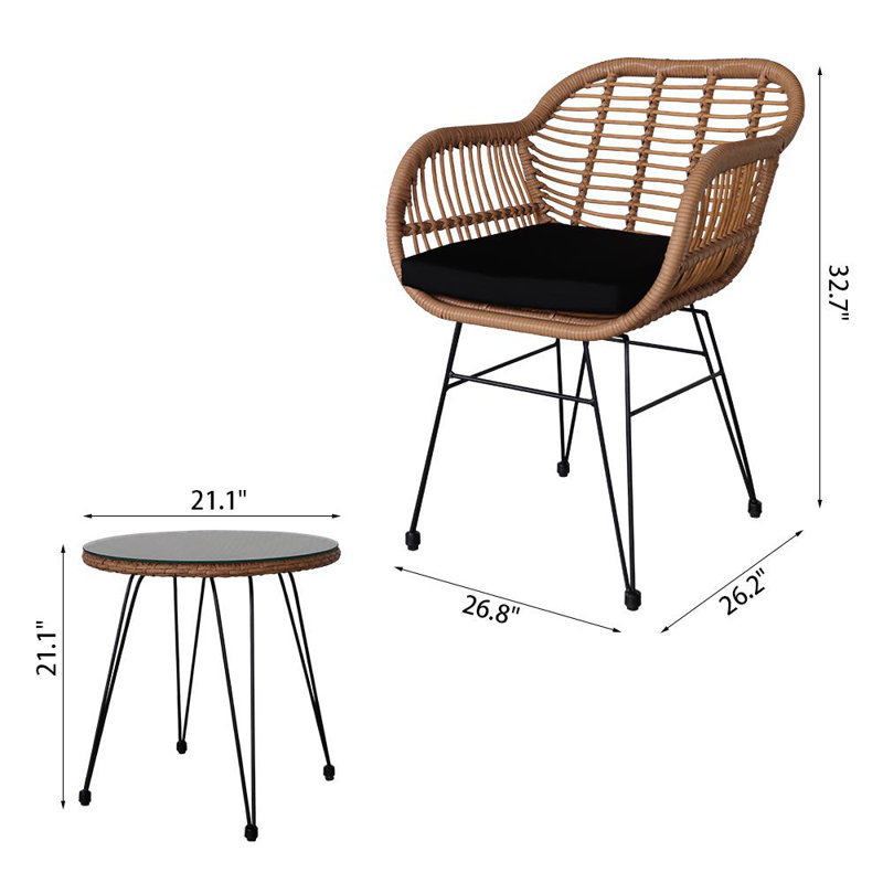 Baltz 2 Seater Rattan Conversation Set