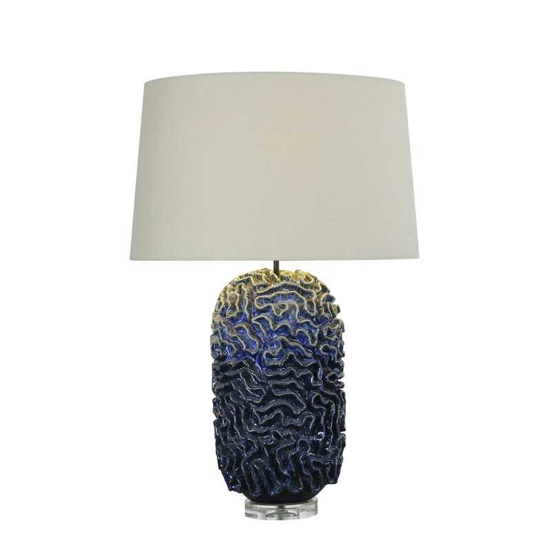  Lampe de table bleue 31 "