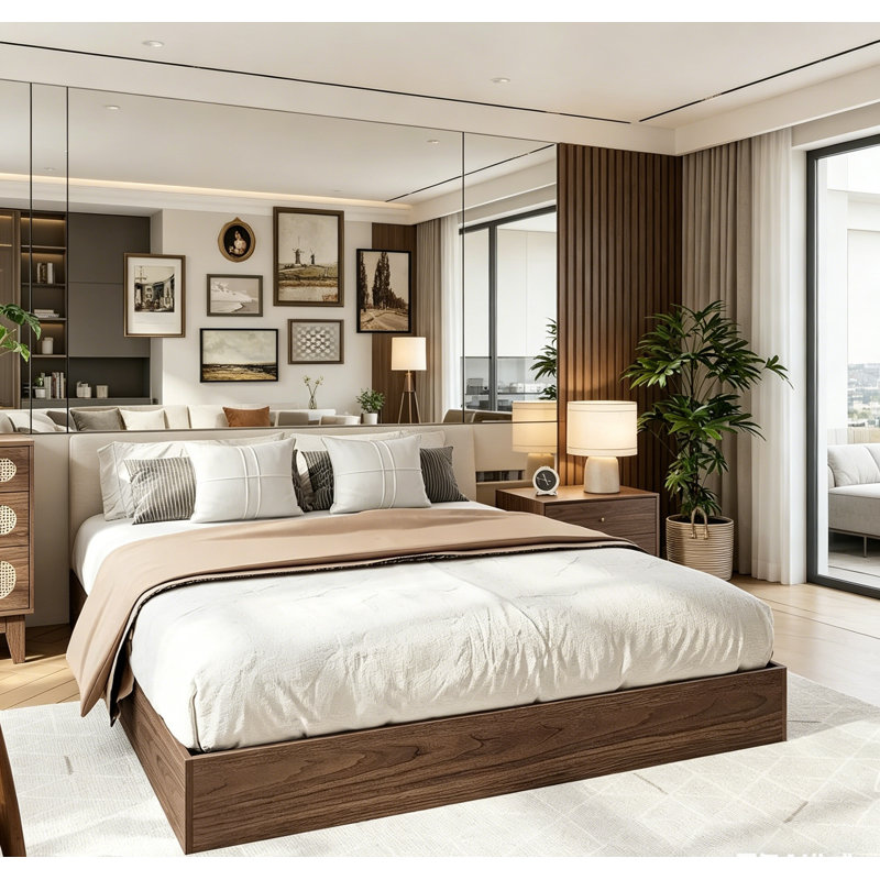 Lit plateforme Wood, Double