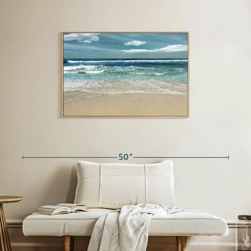 Symphonie de la mer, Cadre flottant en bois naturel, 37 po x 25 po